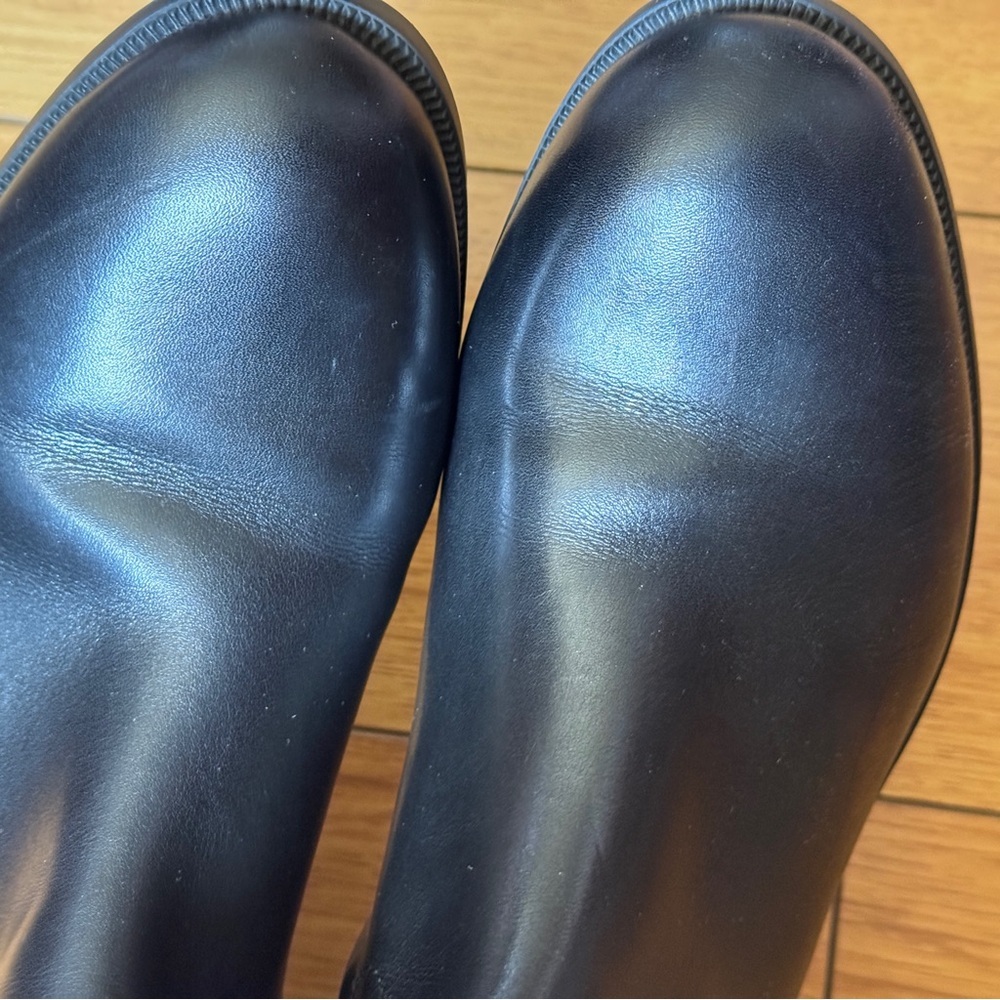 LAUREN RALPH LAUREN Baylee Black Leather Riding Boots Size 7 - Picture 8 of 11